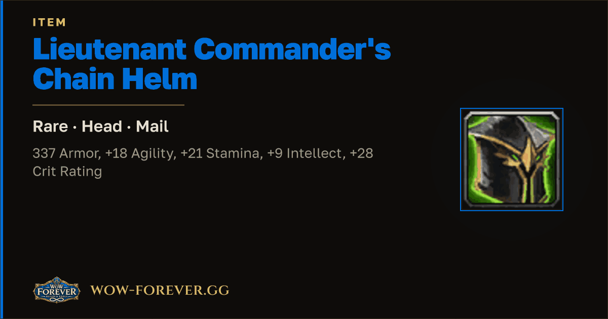 The preview card for Lieutenant Commander's Chain Helm