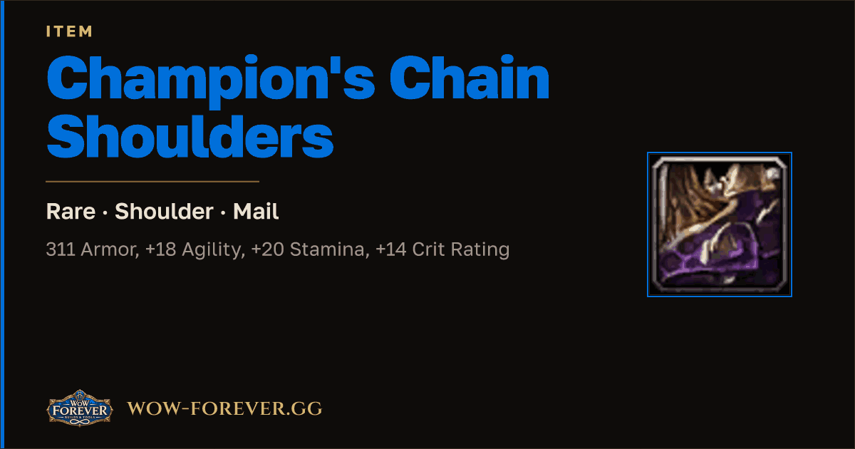 The preview card for Champion's Chain Shoulders