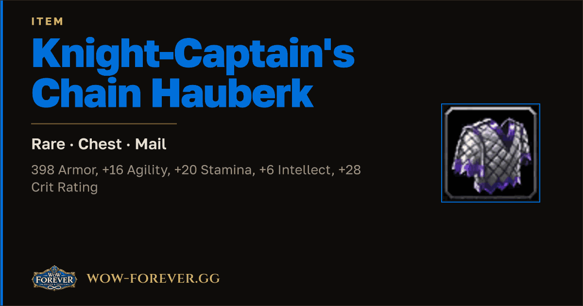 The preview card for Knight-Captain's Chain Hauberk