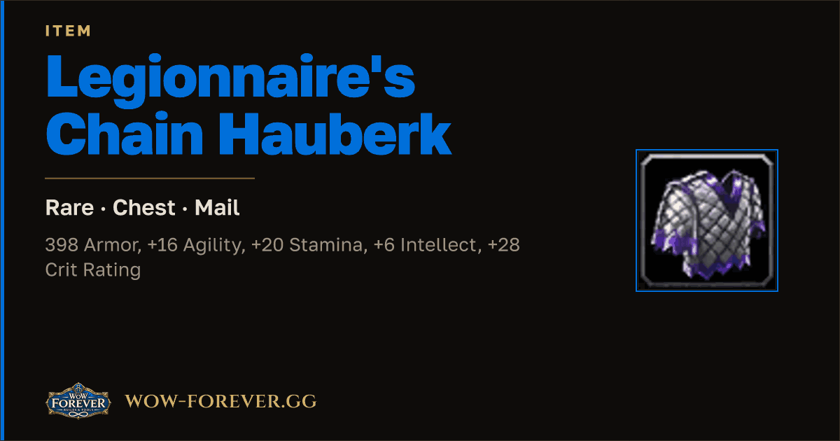 The preview card for Legionnaire's Chain Hauberk