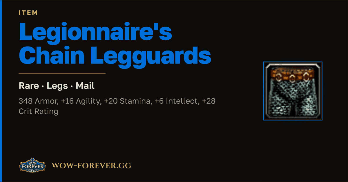 The preview card for Legionnaire's Chain Legguards