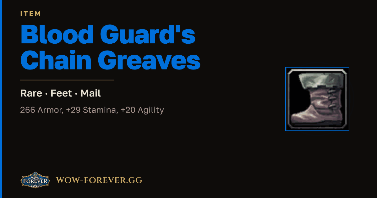 The preview card for Blood Guard's Chain Greaves
