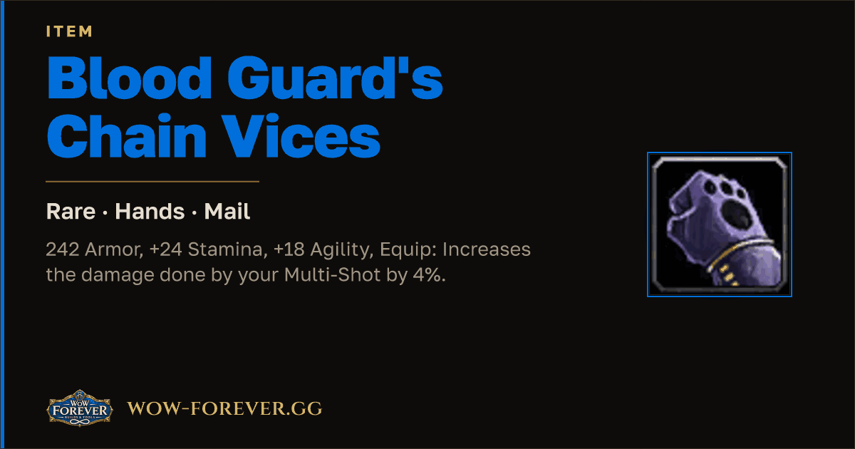 The preview card for Blood Guard's Chain Vices