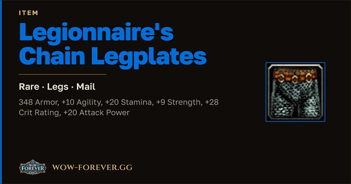 The preview card for Legionnaire's Chain Legplates