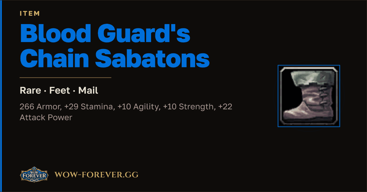 The preview card for Blood Guard's Chain Sabatons