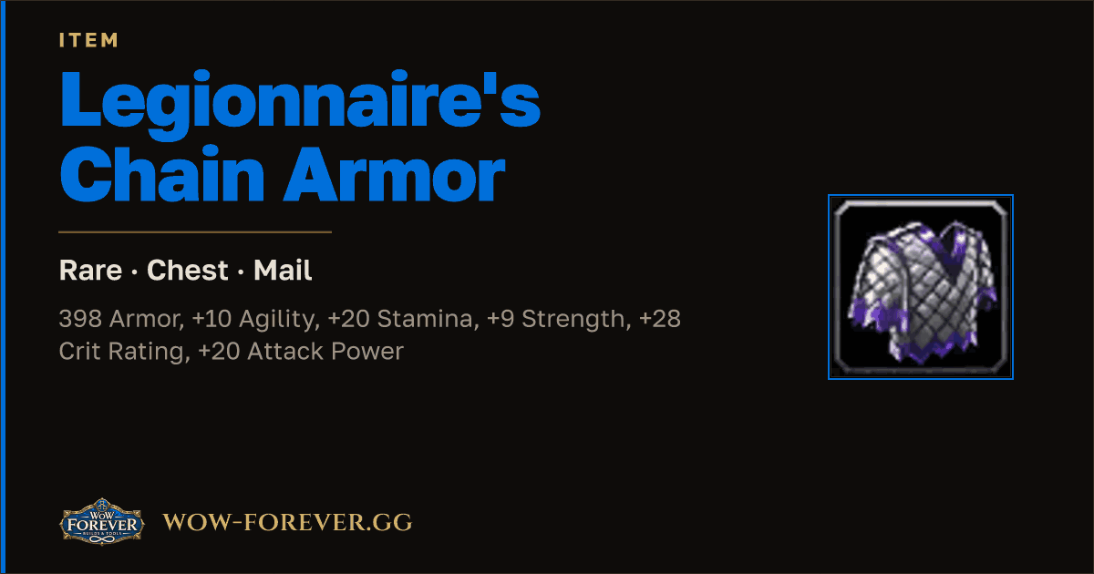The preview card for Legionnaire's Chain Armor