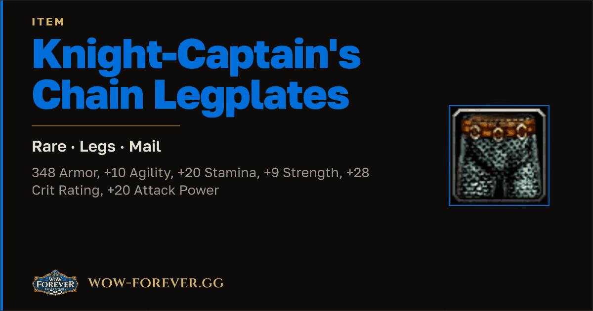 The preview card for Knight-Captain's Chain Legplates