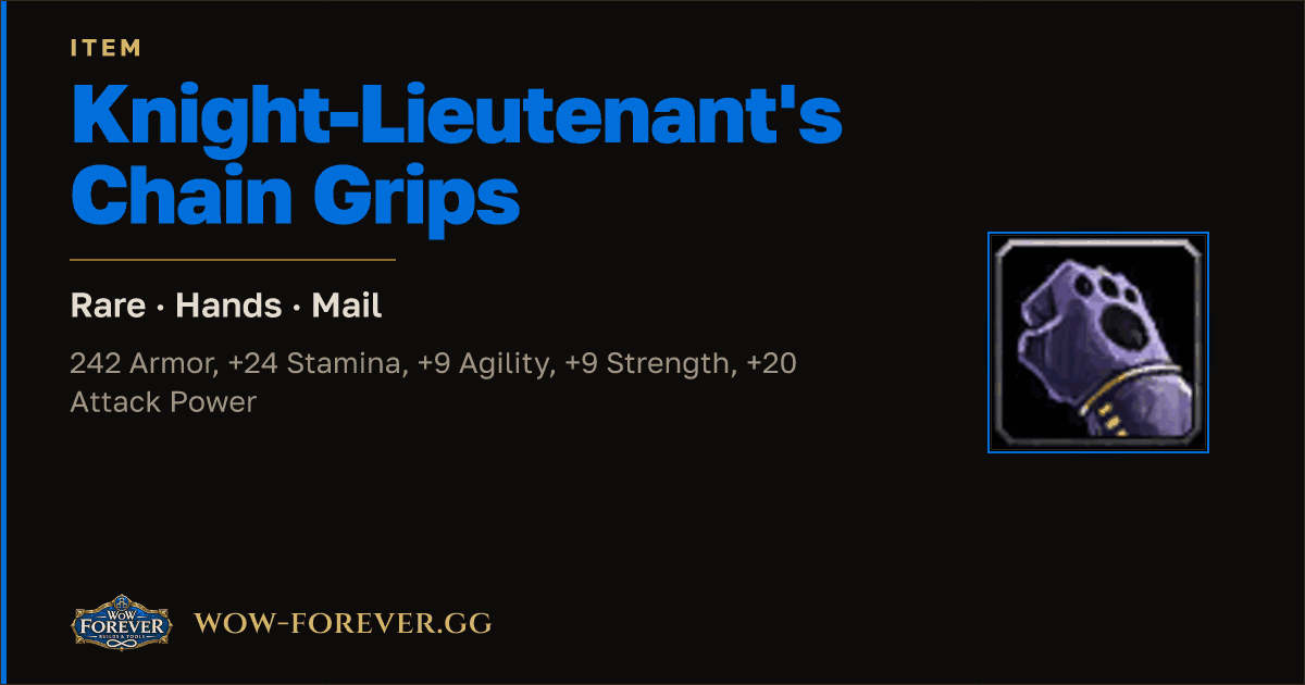 The preview card for Knight-Lieutenant's Chain Grips