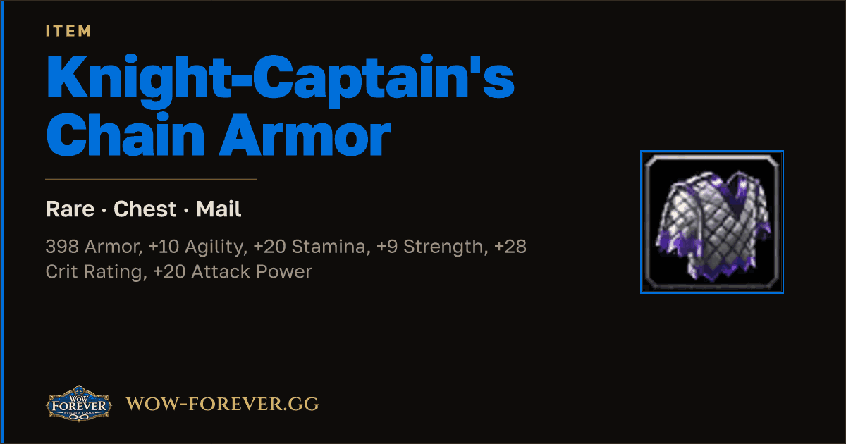 The preview card for Knight-Captain's Chain Armor