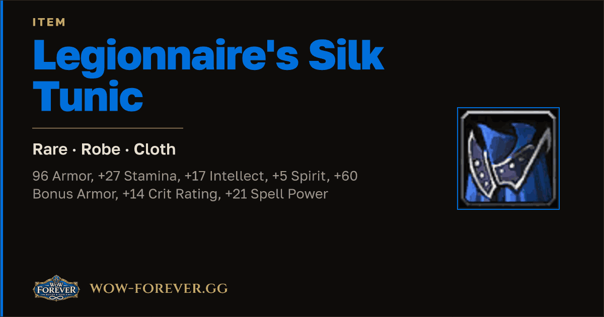 The preview card for Legionnaire's Silk Tunic