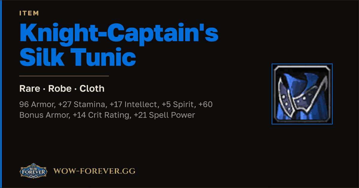 The preview card for Knight-Captain's Silk Tunic