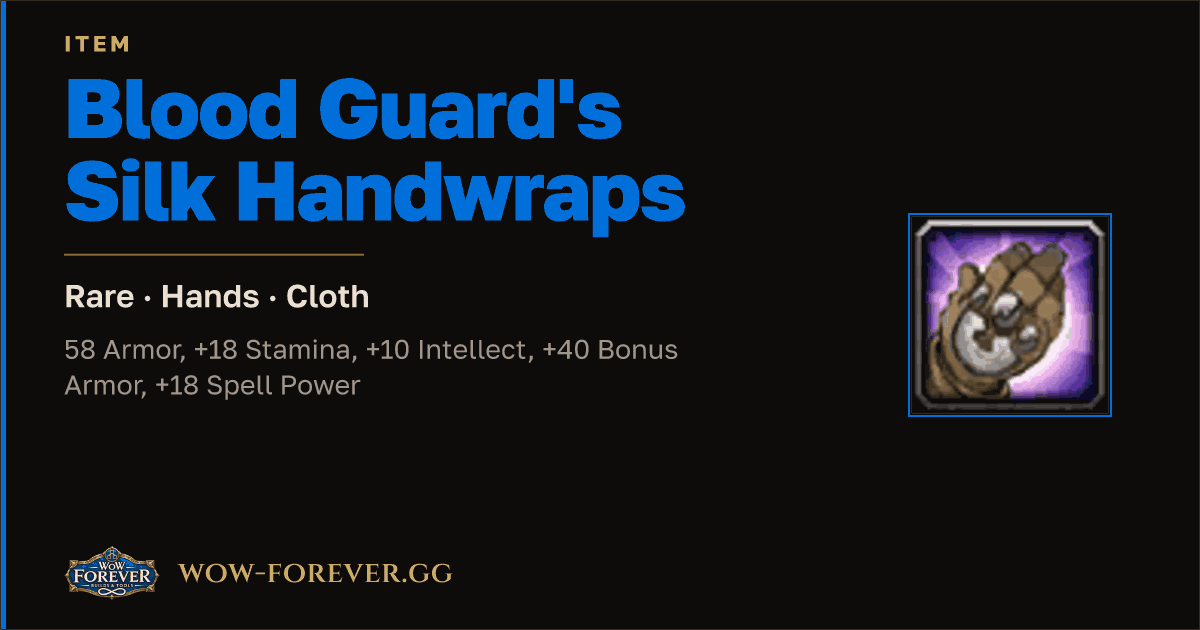 The preview card for Blood Guard's Silk Handwraps