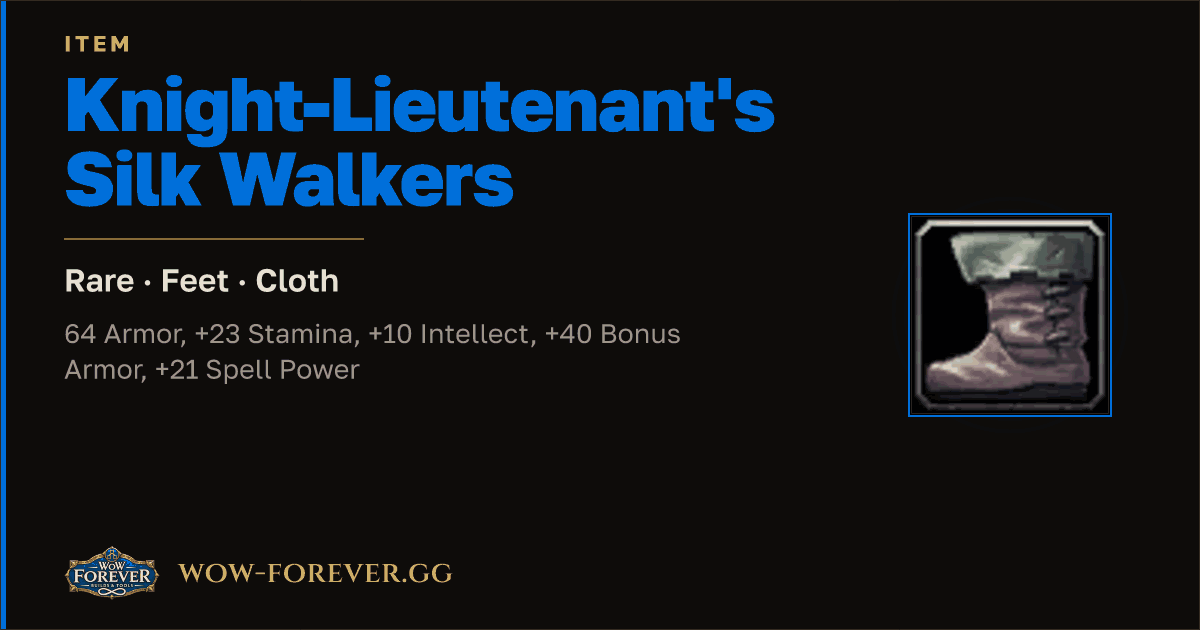 The preview card for Knight-Lieutenant's Silk Walkers