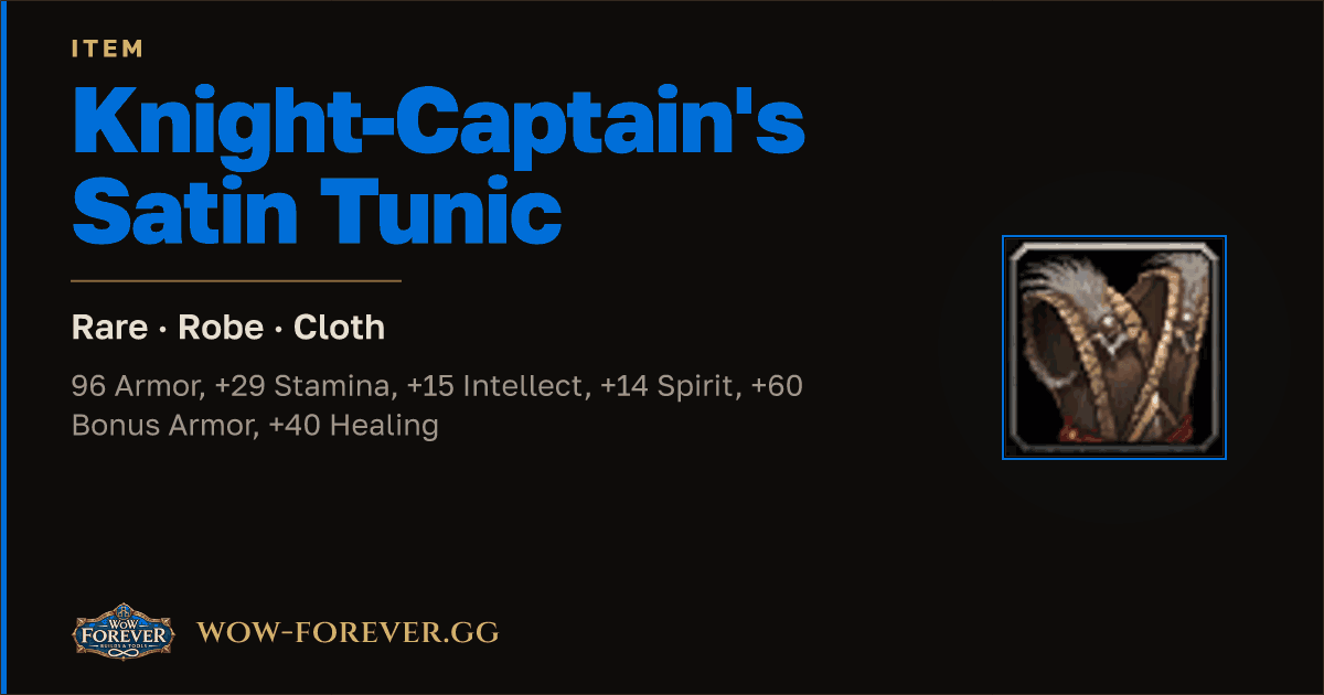 The preview card for Knight-Captain's Satin Tunic