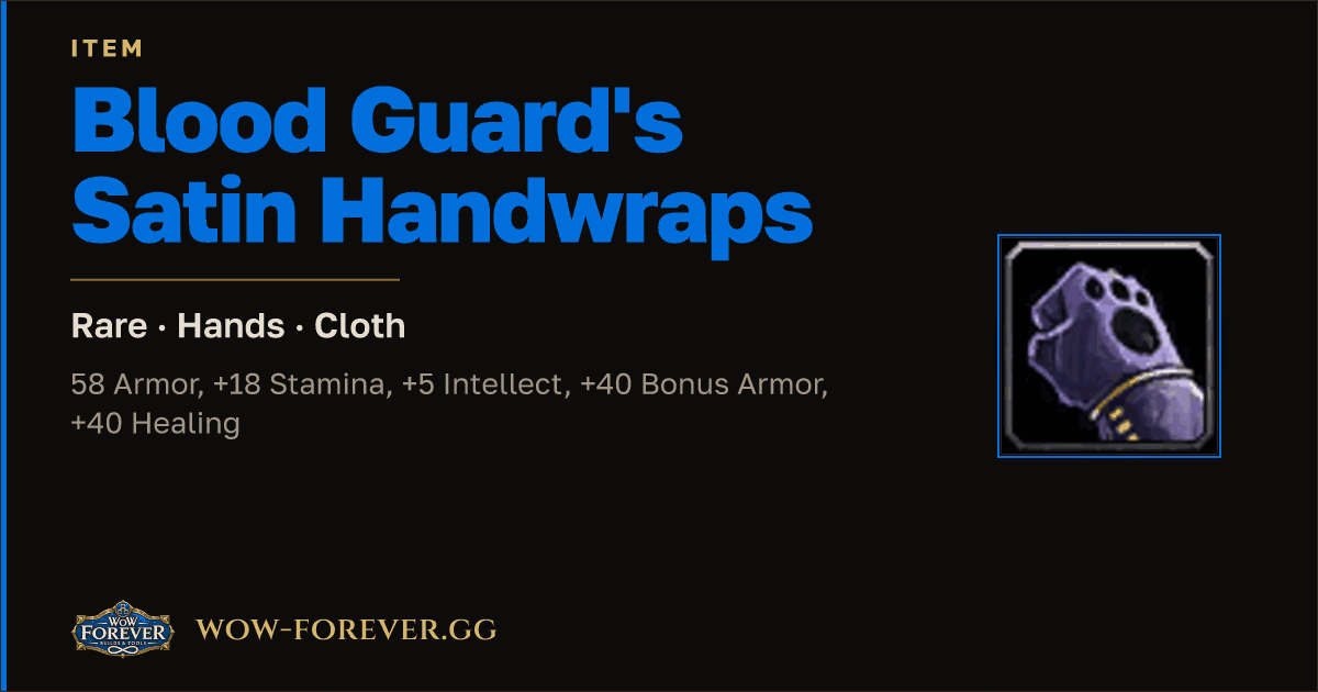 The preview card for Blood Guard's Satin Handwraps