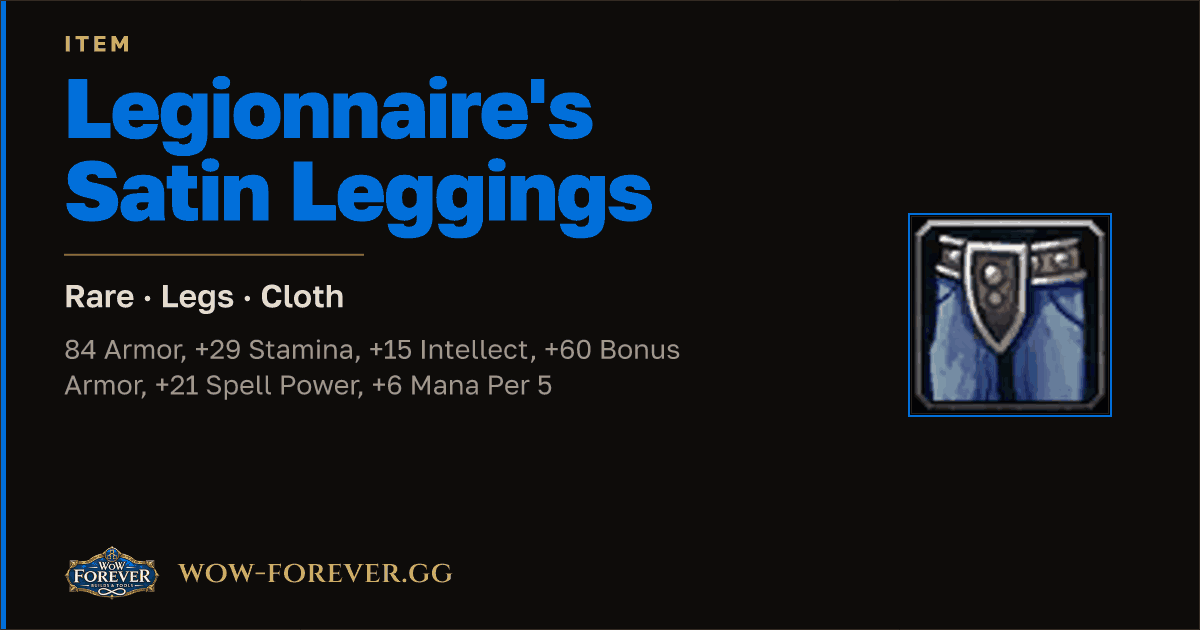 The preview card for Legionnaire's Satin Leggings