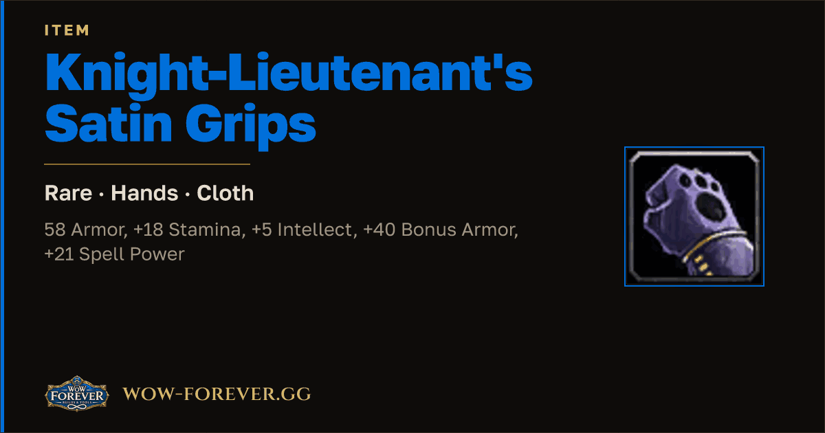 The preview card for Knight-Lieutenant's Satin Grips