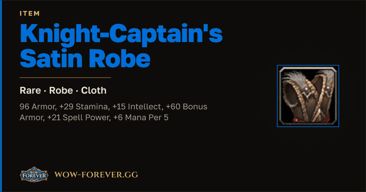 The preview card for Knight-Captain's Satin Robe