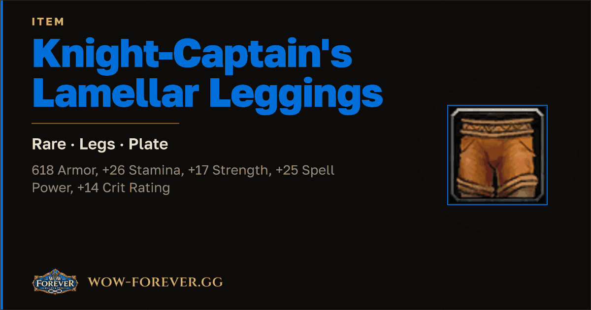 The preview card for Knight-Captain's Lamellar Leggings