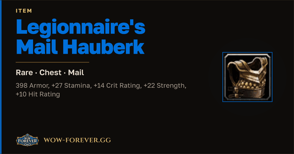 The preview card for Legionnaire's Mail Hauberk