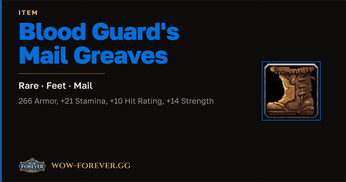 The preview card for Blood Guard's Mail Greaves