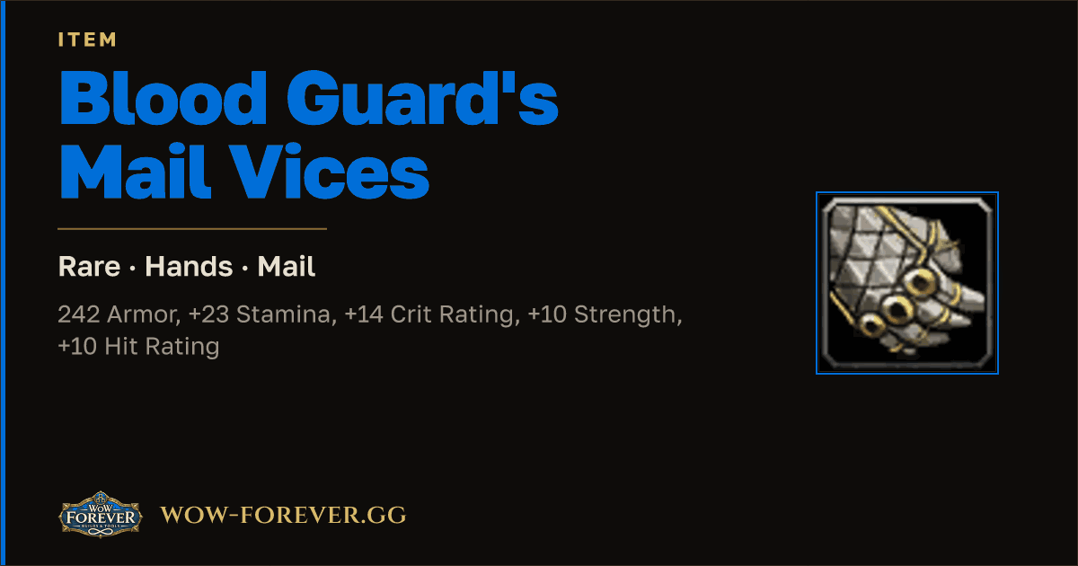 The preview card for Blood Guard's Mail Vices