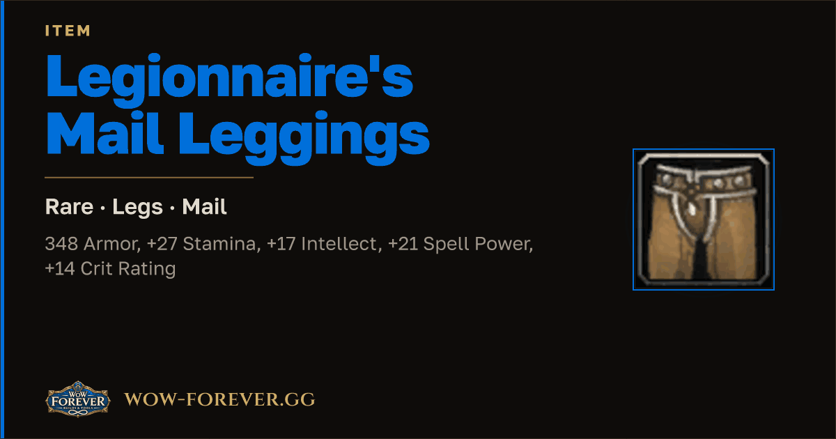 The preview card for Legionnaire's Mail Leggings