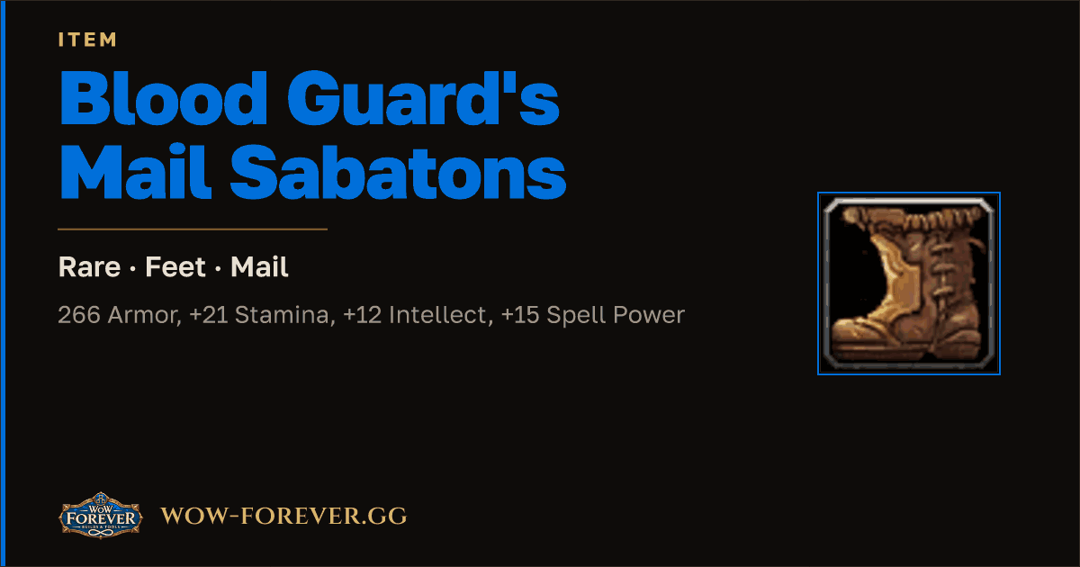 The preview card for Blood Guard's Mail Sabatons