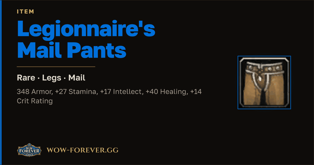 The preview card for Legionnaire's Mail Pants