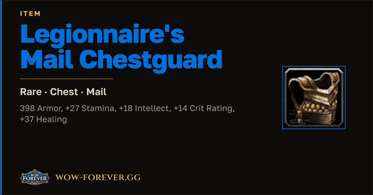 The preview card for Legionnaire's Mail Chestguard