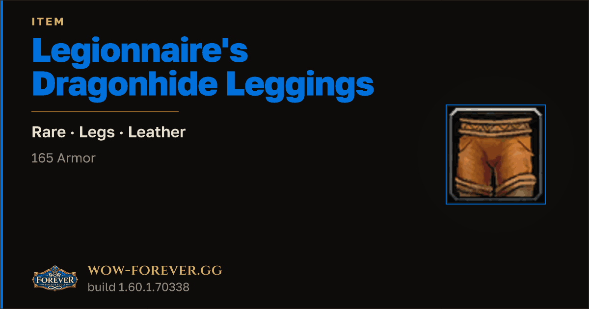 The preview card for Legionnaire's Dragonhide Leggings