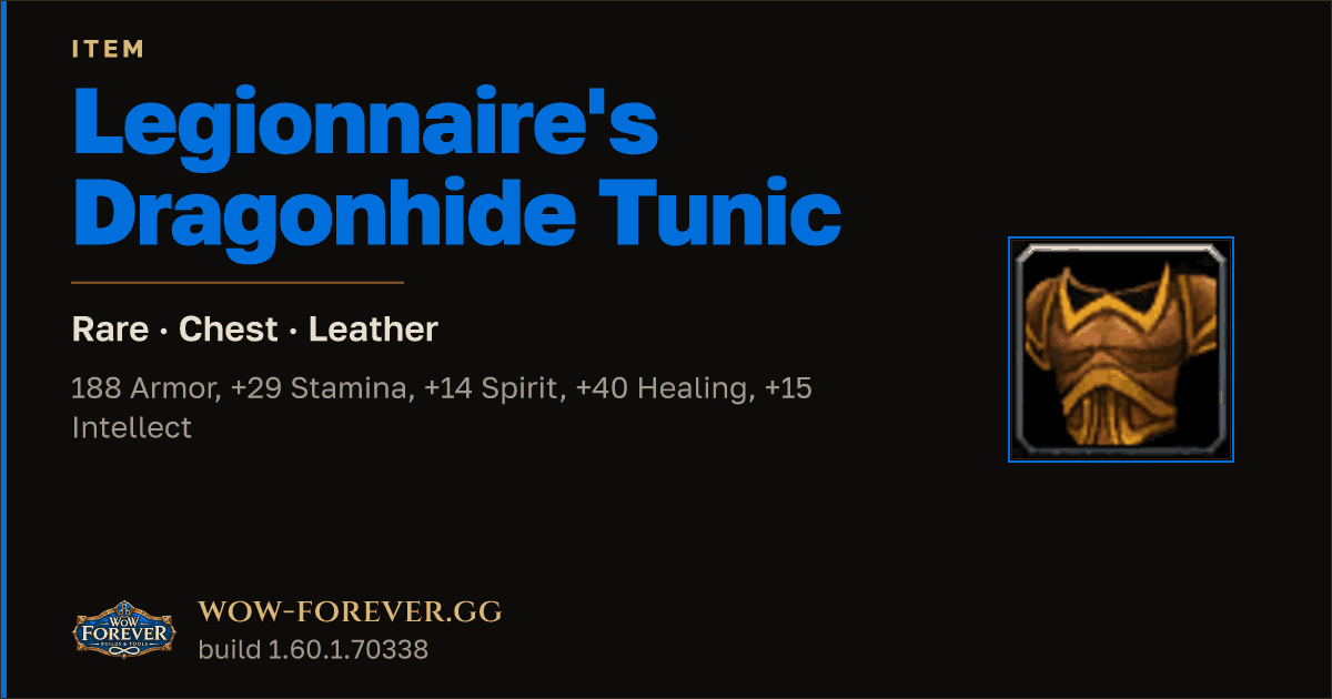 The preview card for Legionnaire's Dragonhide Tunic