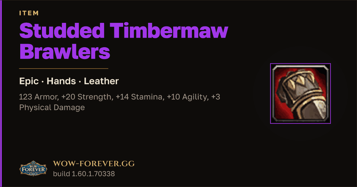 The preview card for Studded Timbermaw Brawlers