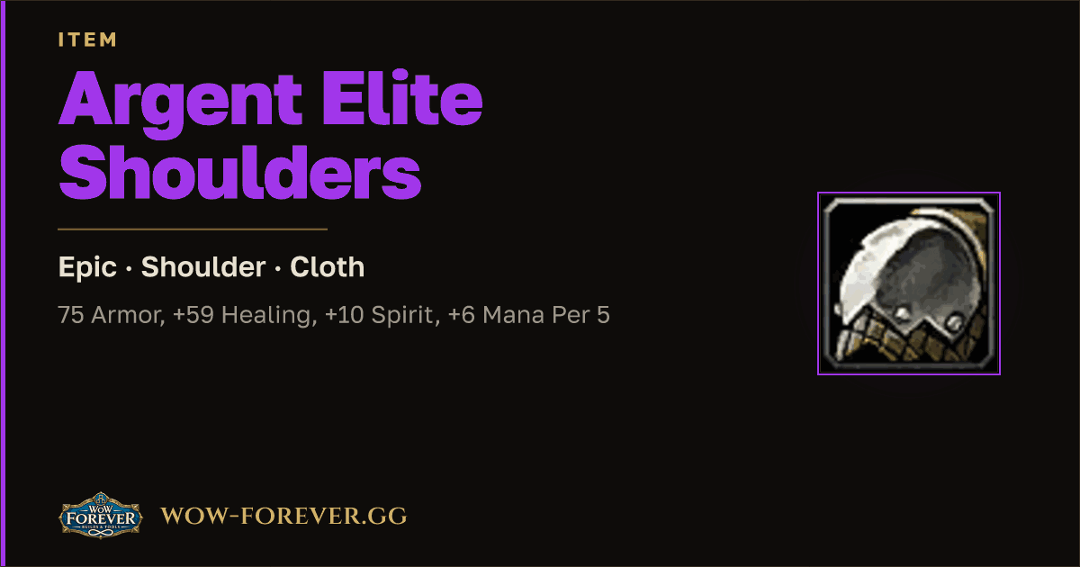 The preview card for Argent Elite Shoulders