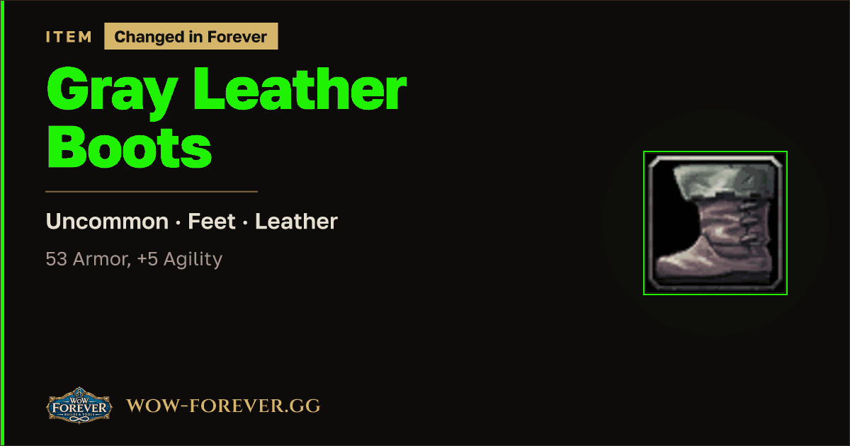 The preview card for Gray Leather Boots