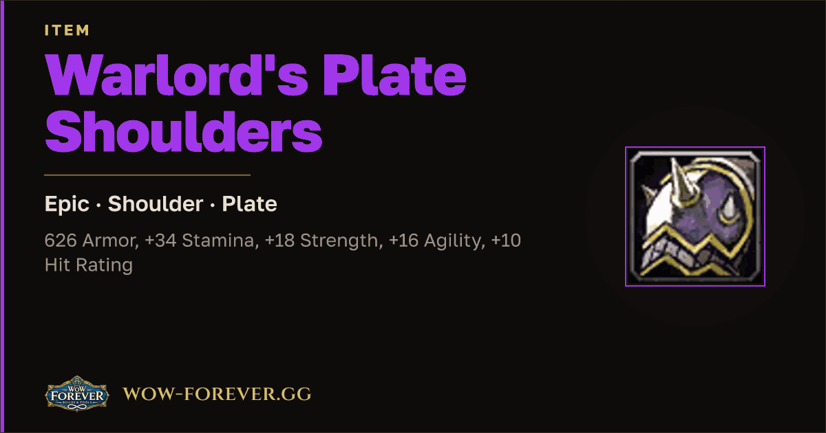The preview card for Warlord's Plate Shoulders
