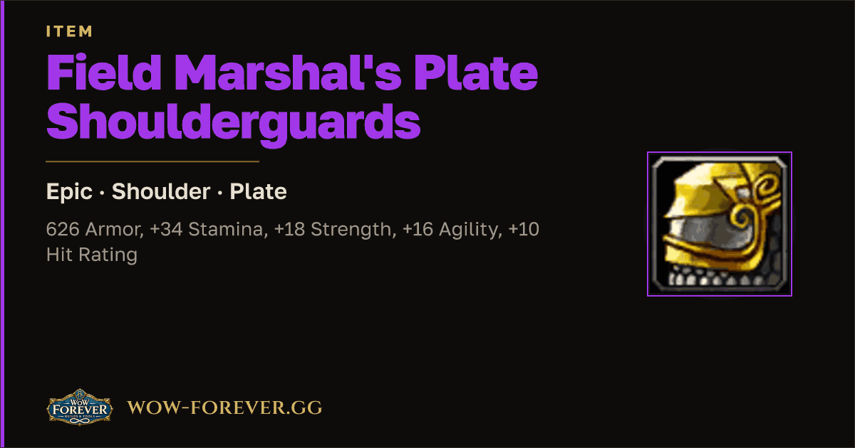 The preview card for Field Marshal's Plate Shoulderguards