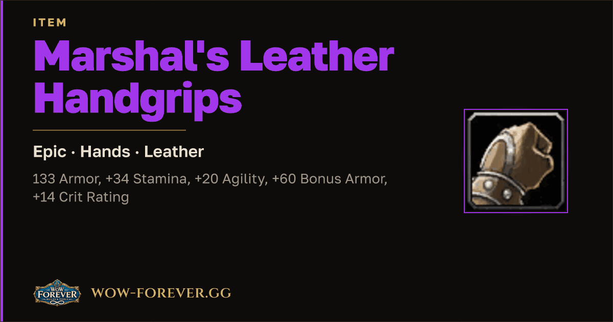 The preview card for Marshal's Leather Handgrips