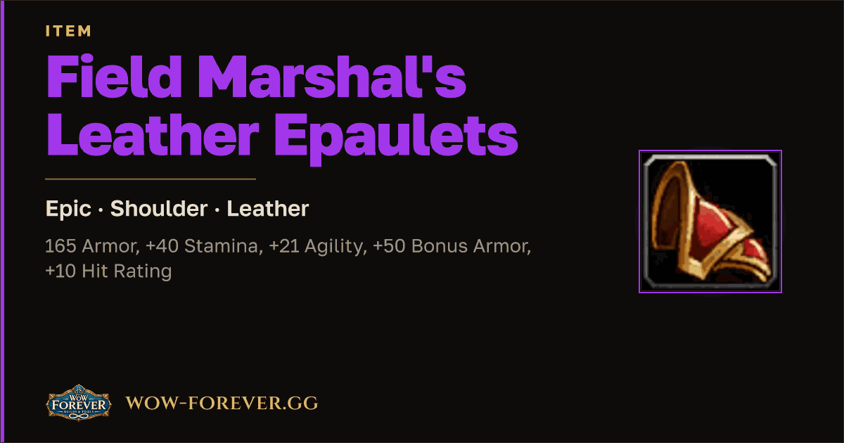 The preview card for Field Marshal's Leather Epaulets