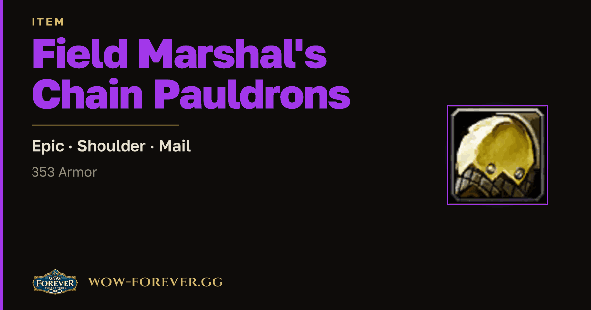 The preview card for Field Marshal's Chain Pauldrons