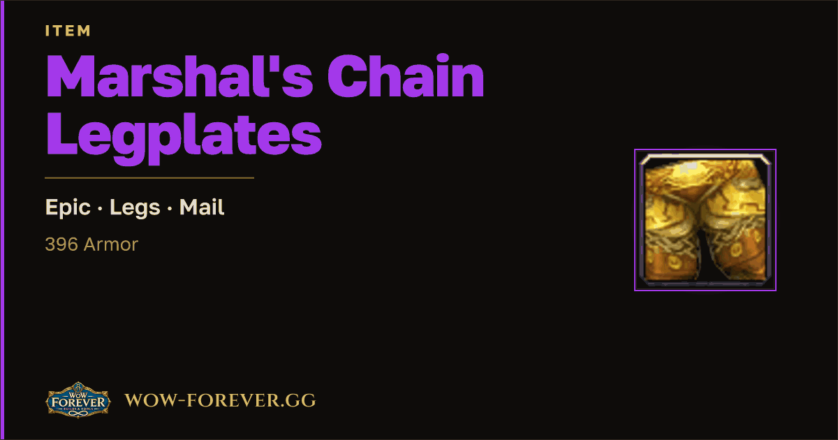 The preview card for Marshal's Chain Legplates