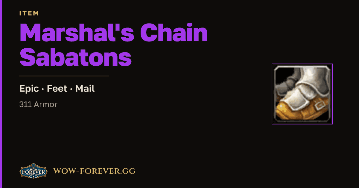 The preview card for Marshal's Chain Sabatons