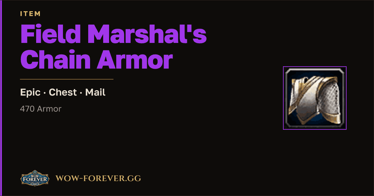 The preview card for Field Marshal's Chain Armor