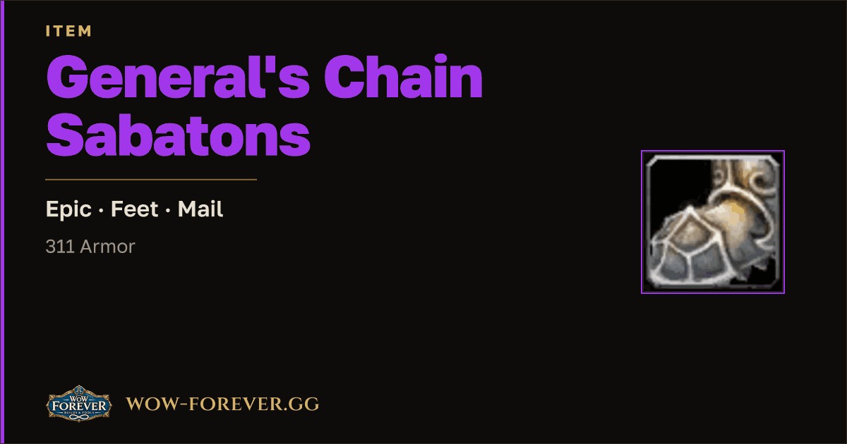 The preview card for General's Chain Sabatons