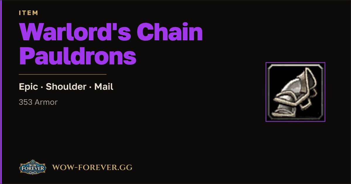 The preview card for Warlord's Chain Pauldrons