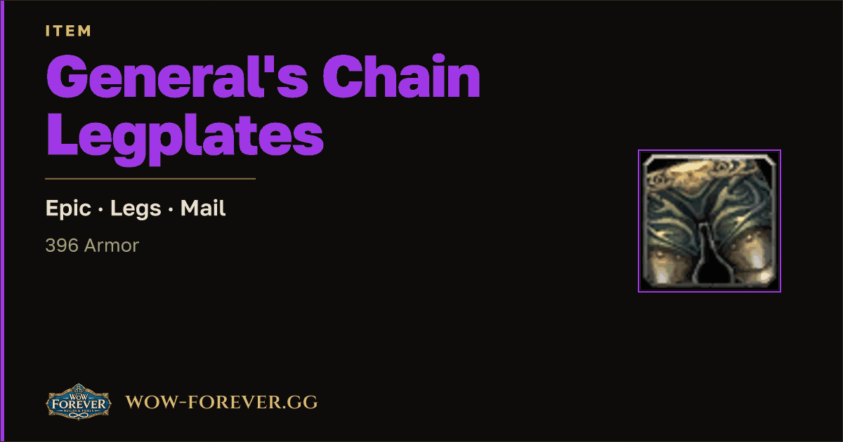 The preview card for General's Chain Legplates