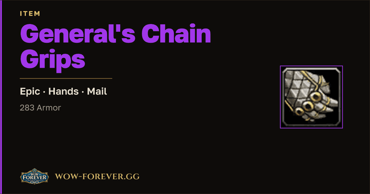 The preview card for General's Chain Grips
