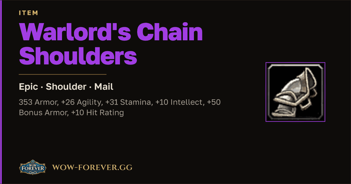 The preview card for Warlord's Chain Shoulders
