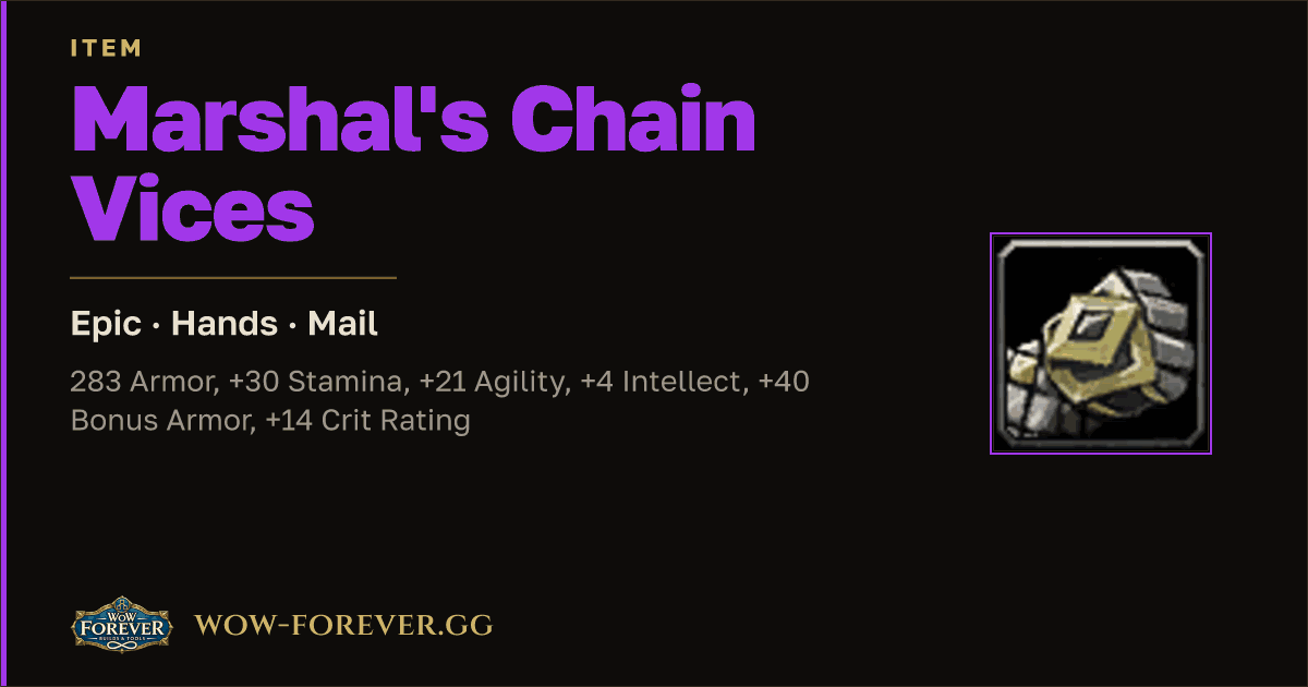 The preview card for Marshal's Chain Vices