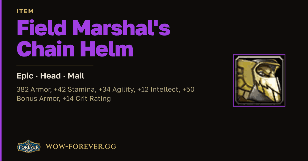The preview card for Field Marshal's Chain Helm